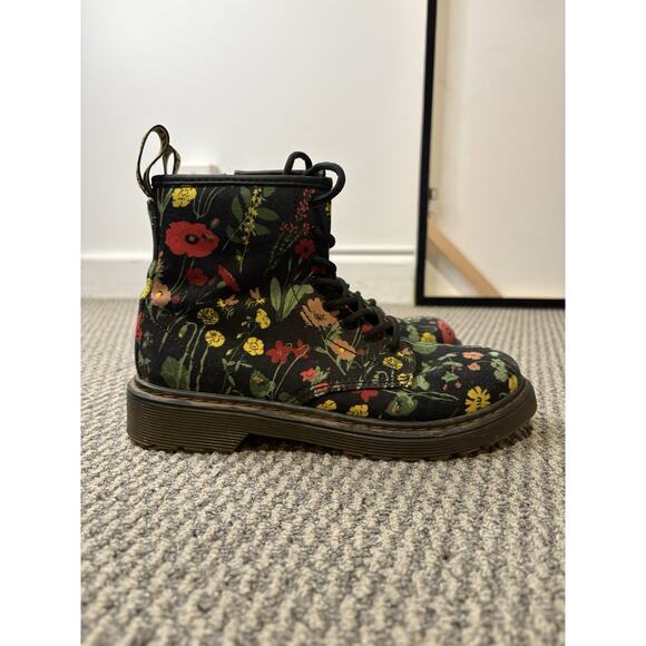 Dr. Martens Kids Girls Canvas Floral Boots Shoes Size US 4 - Picture 5 of 7
